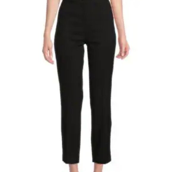 NWT$179 Saks Fifth Ave Stretch Straight-Leg Split-Hem Pants Cropped Trousers 4 - Picture 2 of 14